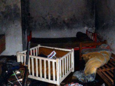 Un voraz incendio dej� como saldo dos ni�os quemados 