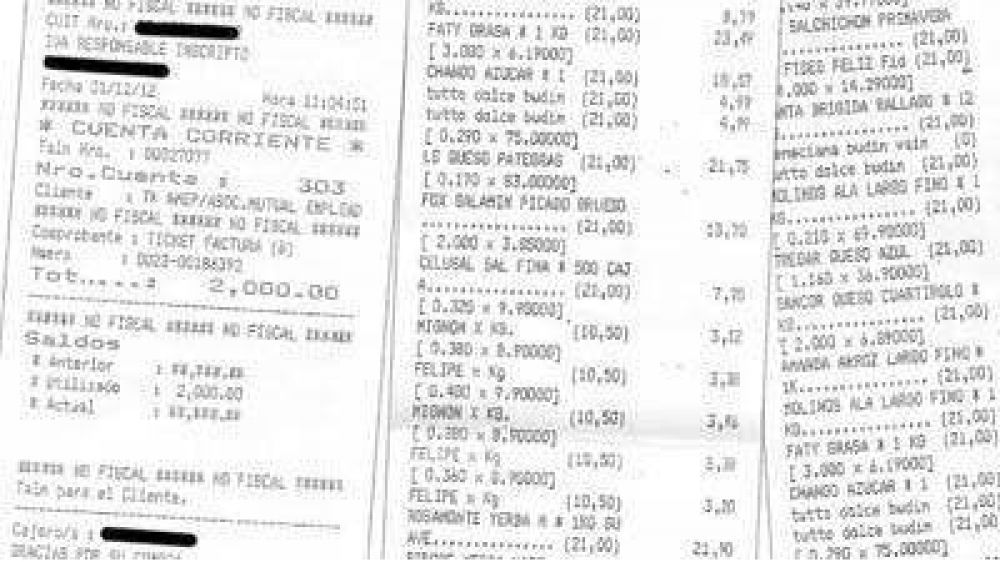 AMEP: aparecieron los tickets con las compras del esc�ndalo en Rawson