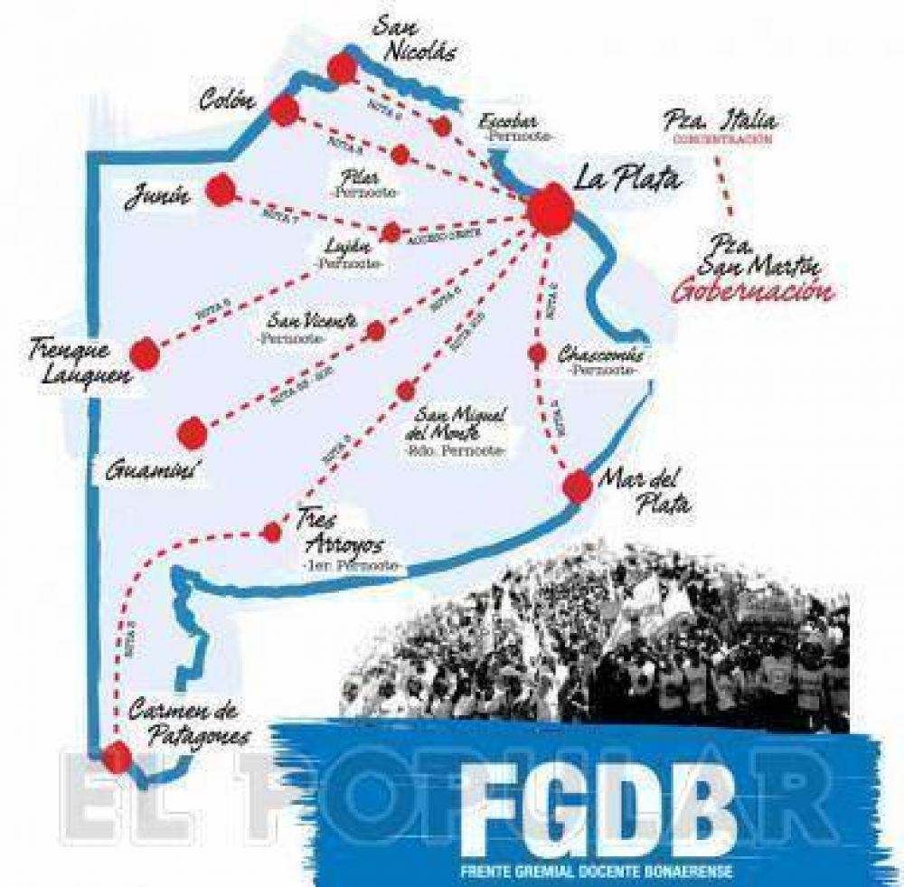 Docentes de Olavarr�a se suman a la caravana del Frente Gremial