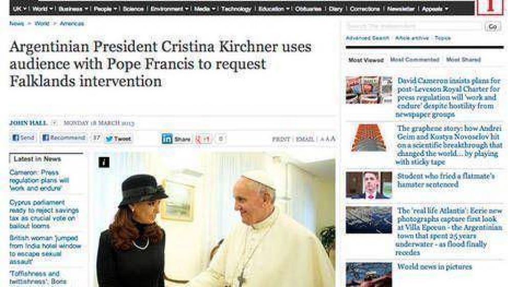 Los diarios ingleses llamaron "desvergonzada" a Cristina