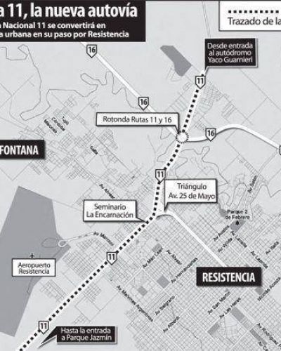 Inversi�n de 758 millones para convertir en una avenida urbana a la ruta 11 en su paso por Resistencia