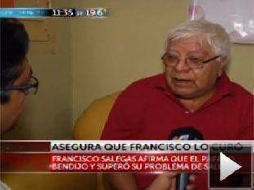 Un hombre dijo que la bendici�n de Bergoglio lo salv� de una amputaci�n