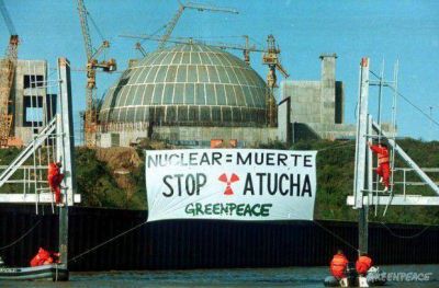 La caravana nacional contra la energ�a nuclear en Atucha