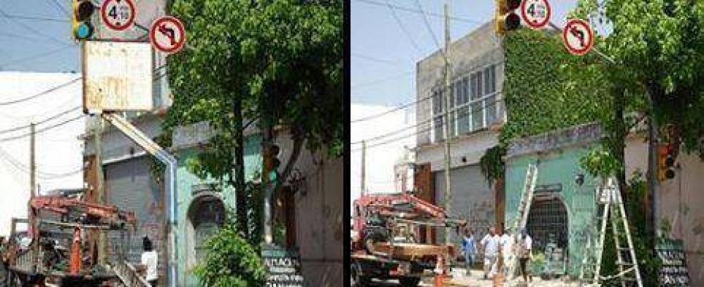 Retiran marquesinas y columnas de publicidad en calles de San Isidro