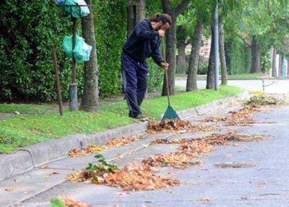Apuran la recolecci�n de hojas para que no se tapen los desag�es