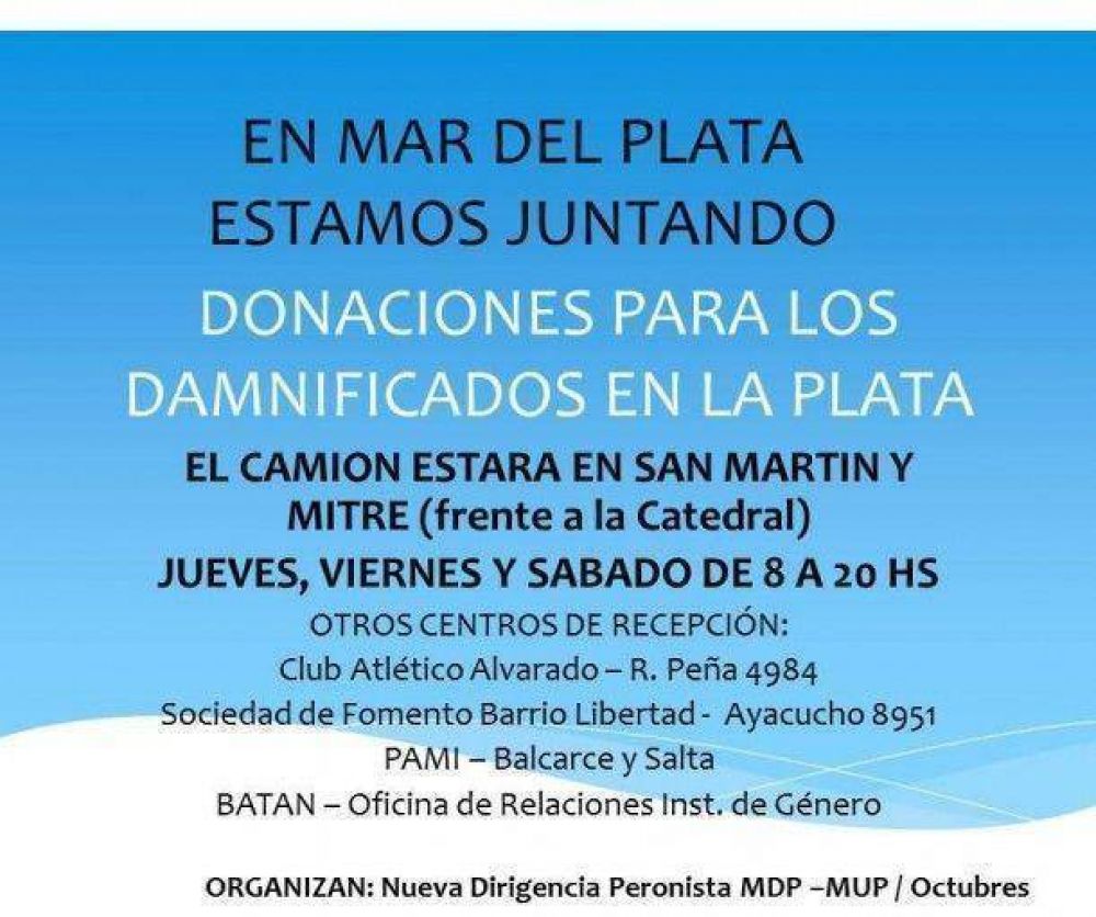 Organizaciones sociales se juntan para recolectar donaciones