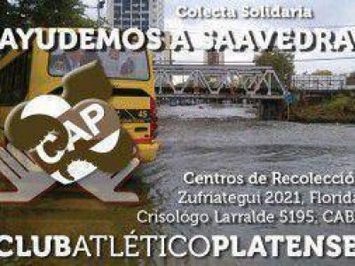 Temporal: Platense organiza colecta bajo el lema "Ayudemos a Saavedra"