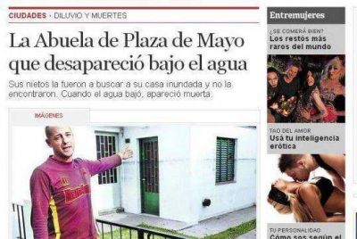 Un diario habl� de una "Abuela desaparecida" por el temporal y recibi� fuertes cr�ticas