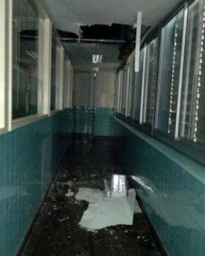 Evacuaciones internas y cielorrasos ca�dos en el Hospital de Ni�os