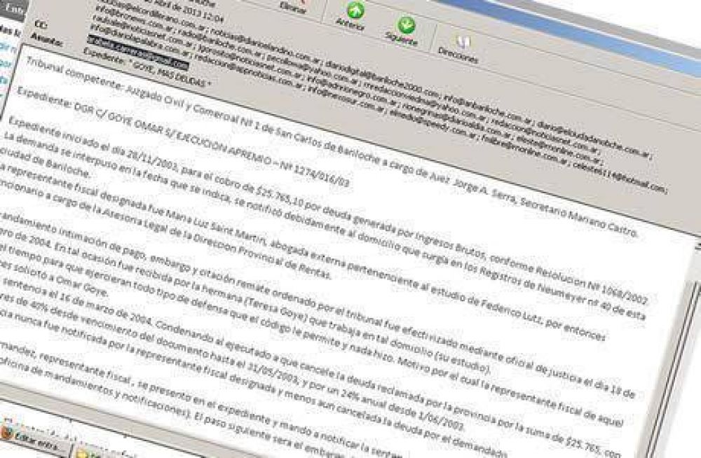 Un �oportuno� correo electr�nico para complicar a Goye