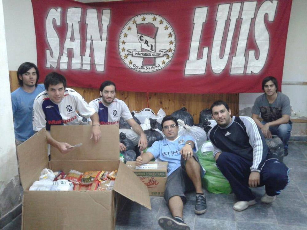 La pe�a puntana de Independiente envi� donaciones a La Plata
