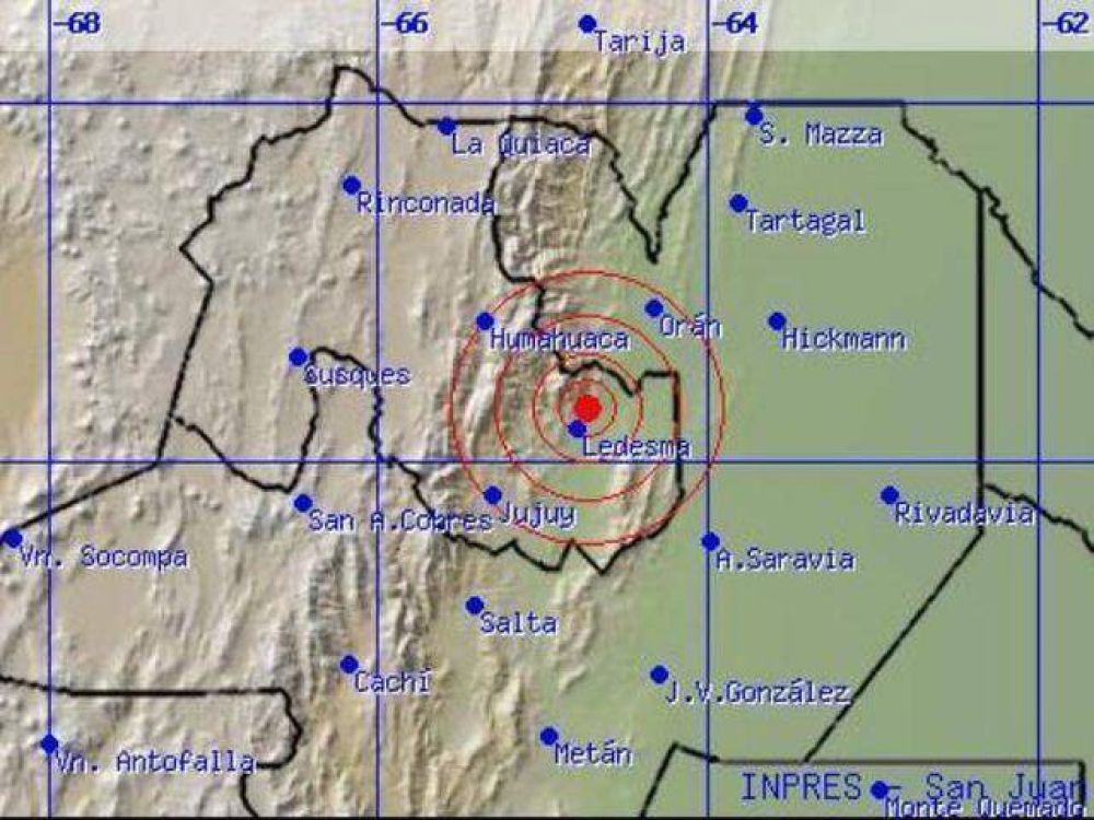 LEDESMA: Temblor caus� preocupaci�n en la madrugada.