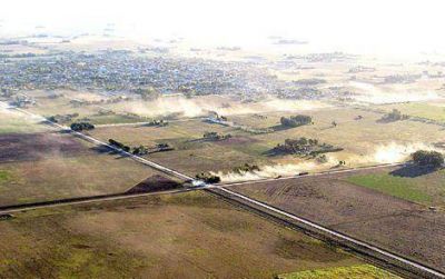 Desolador: la sequ�a en Laprida desde el aire