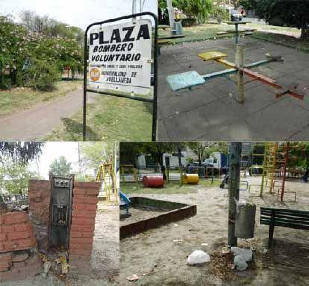 Denuncian el mal estado de una plaza de Sarand�