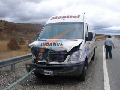Combi de transporte de pasajeros embisti� a dos guanacos