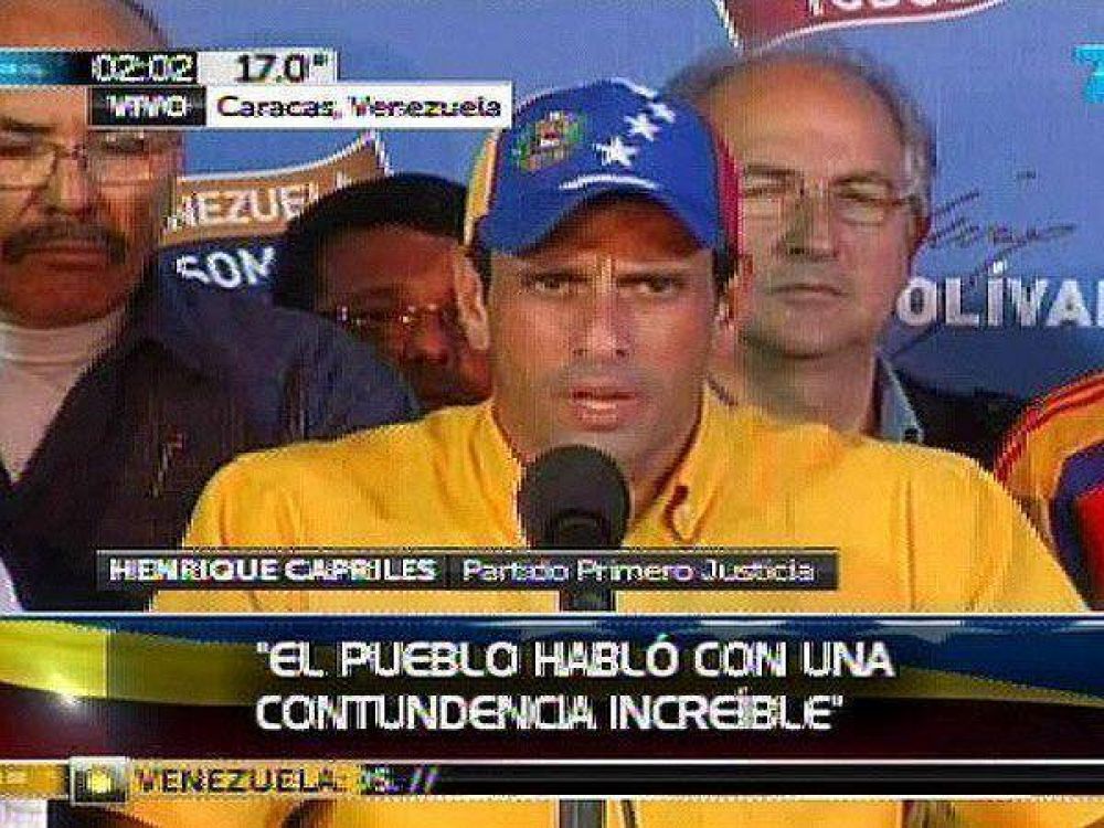 Capriles no reconoce el ajustado triunfo de Maduro en Venezuela