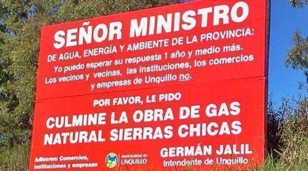 Fuerte reclamo de Jalil a la Provincia por la obra de gas