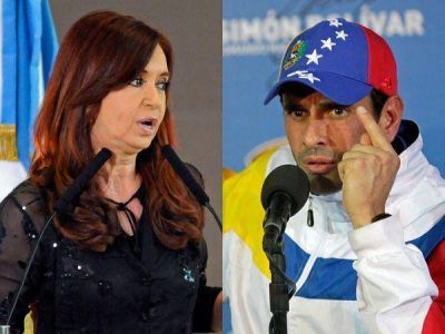 Cristina Kirchner recibi� una dura respuesta de Henrique Capriles