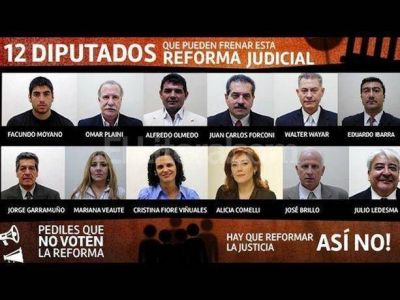 Reforma judicial: todos miran a doce diputados