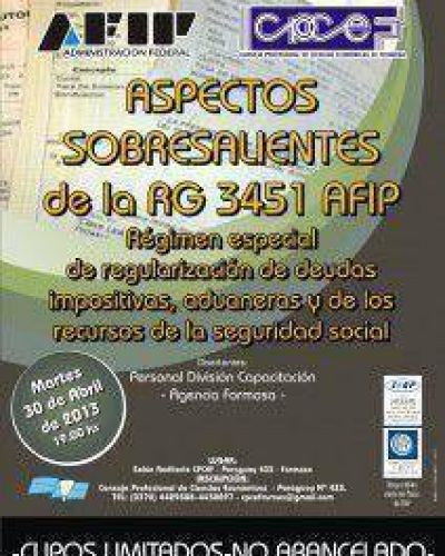 Curso sobre regularizaci�n de deudas impositivas, aduaneras y de los recursos de la seguridad social