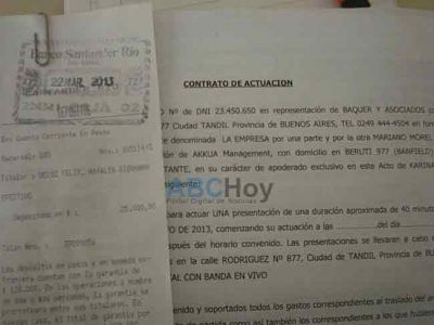 Empresario sali� al cruce de los dichos de Karina y mostr� el contrato de actuaci�n