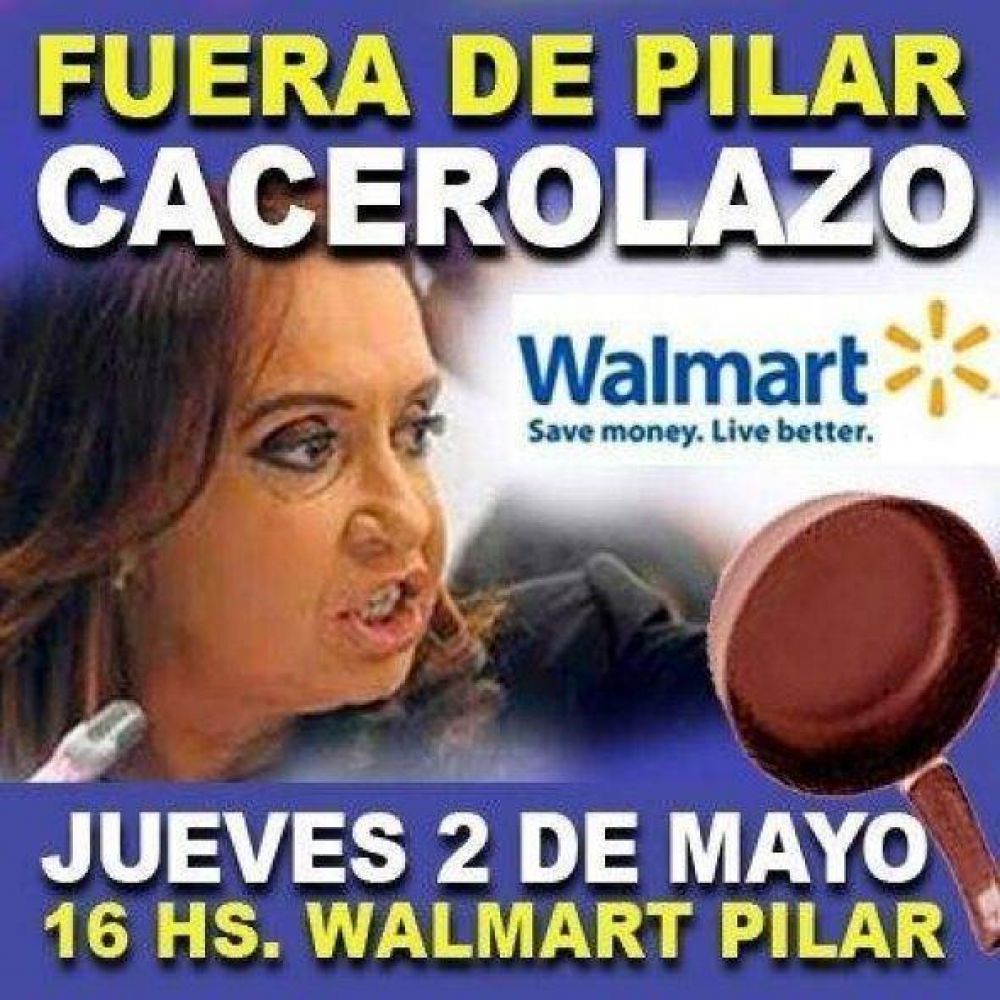 Convocan a un cacerolazo contra Cristina Kirchner cuando visite Pilar