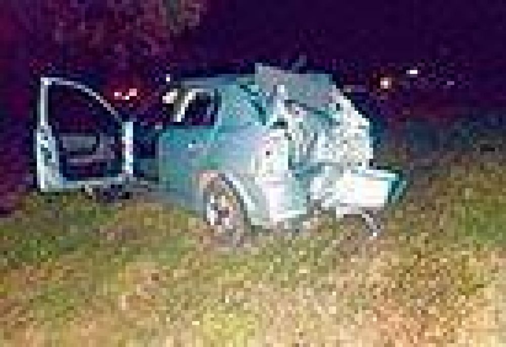 Auto choc� contra pinos en la ruta 5
