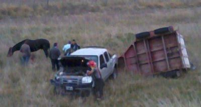 Volcaron el s�bado cuando viajaban hacia Tornquist