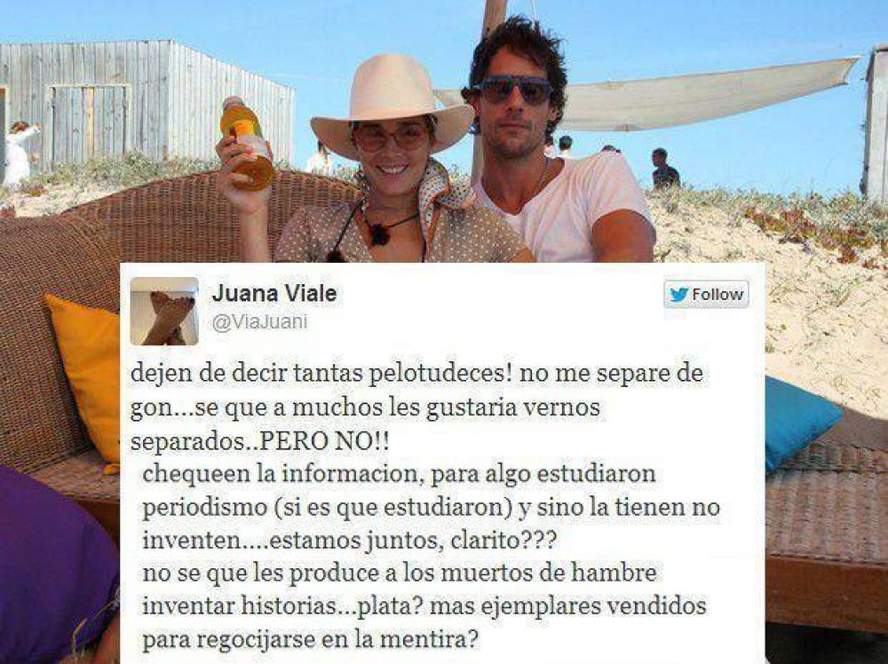 Juanita: "Dejen de decir pelot... estamos juntos, �clarito?"