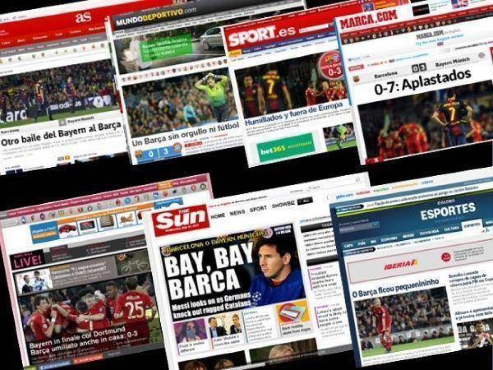 Aplastados y humillados: as� describieron los medios el adi�s del Bar�a