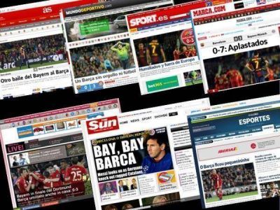 Aplastados y humillados: as� describieron los medios el adi�s del Bar�a