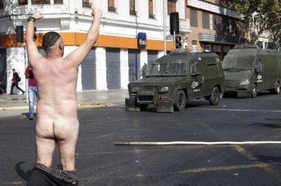 Incidentes en la marcha por el D�a del Trabajador en Santiago de Chile