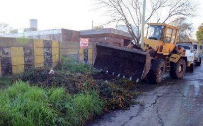Retiraron 10 camiones de residuos y pastizales de un terreno en el barrio Bernardino Rivadavia