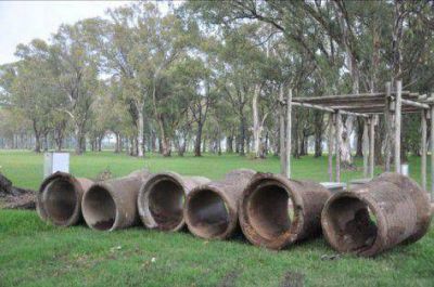 Canalizaci�n en el Parque Borchex