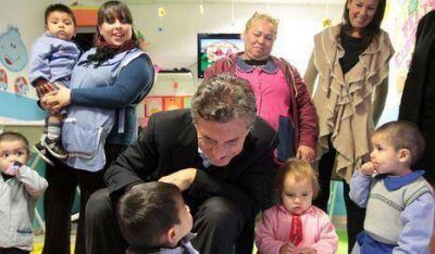 Macri visit� un centro de primera infancia en Villa Lugano
