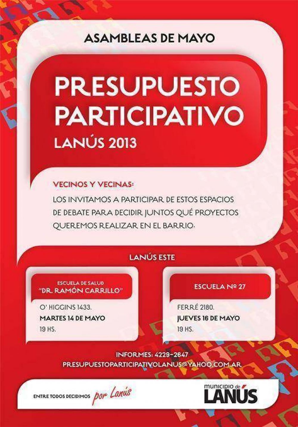 MUNICIPIO DE LAN�S: NUEVAS ASAMBLEAS BARRIALES EN LAN�S ESTE