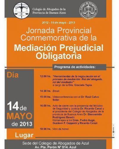 Jornada Provincial Conmemorativa de la Mediaci�n Prejudicial Obligatoria