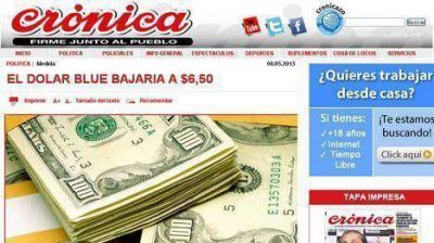 La ins�lita nota de Cr�nica sobre el d�lar blue: dice que bajar�a a $6,50