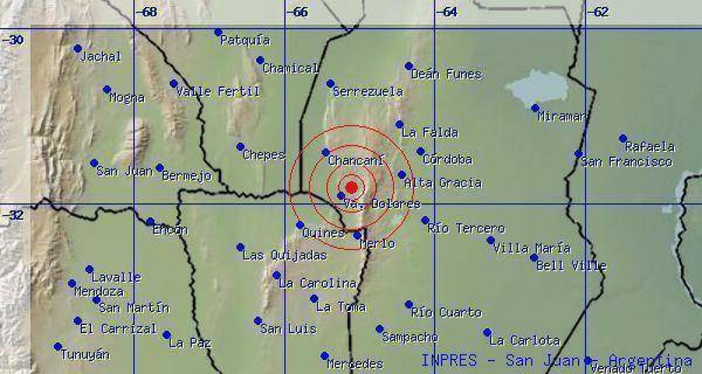 Un sismo se sinti� en C�rdoba y San Luis; no hubo da�os ni heridos
