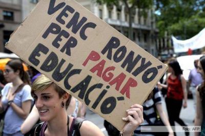La huelga de la educaci�n sacudi� a Espa�a y gan� las calles en Barcelona