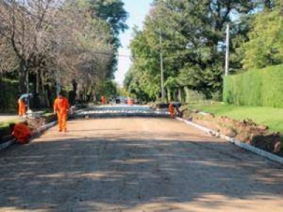 San Miguel avanza la obra de pavimentaci�n de la calle O�Higgins