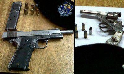 Dos sujetos quedaron detenidos tras ser encontrados con armas de fuego