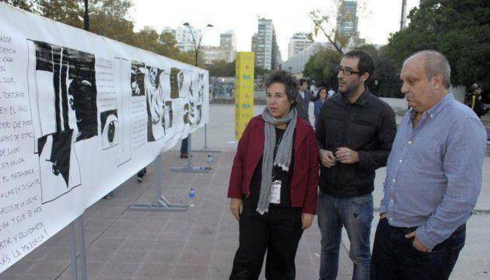 Pintaron un mural contra la trata