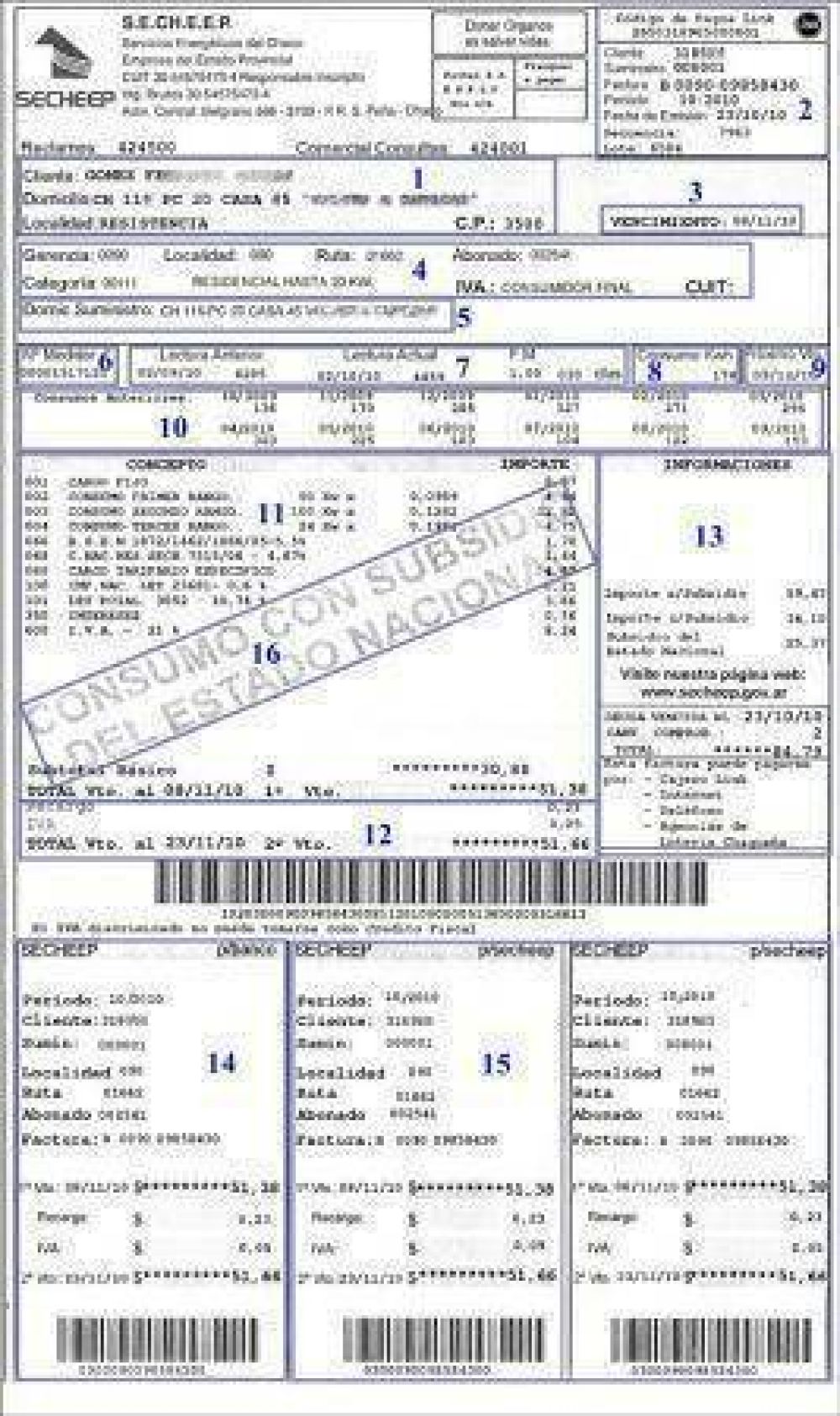 Las boletas de luz incorporaron tanto el aumento de 3% como un cargo por mantenimiento de 7,75 pesos