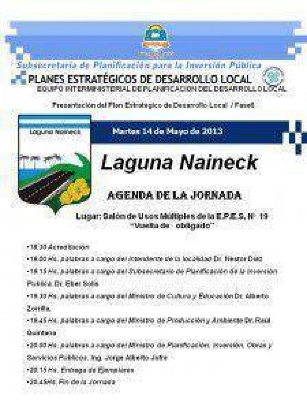 Presentan el nuevo plan estrat�gico de Laguna Naineck