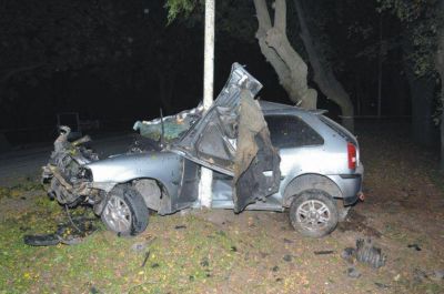 TRAS CHOCAR CONTRA PARTE DE UN �RBOL Y UNA COLUMNA DE ALUMBRADO, MURI� UNA PERSONA DE ROQUE P�REZ. FUE EN EL ACCESO PEDRO GUTI�RREZ