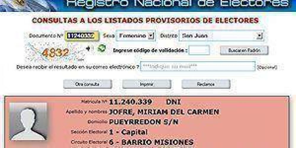 Padr�n: denuncias por DNI mellizos
