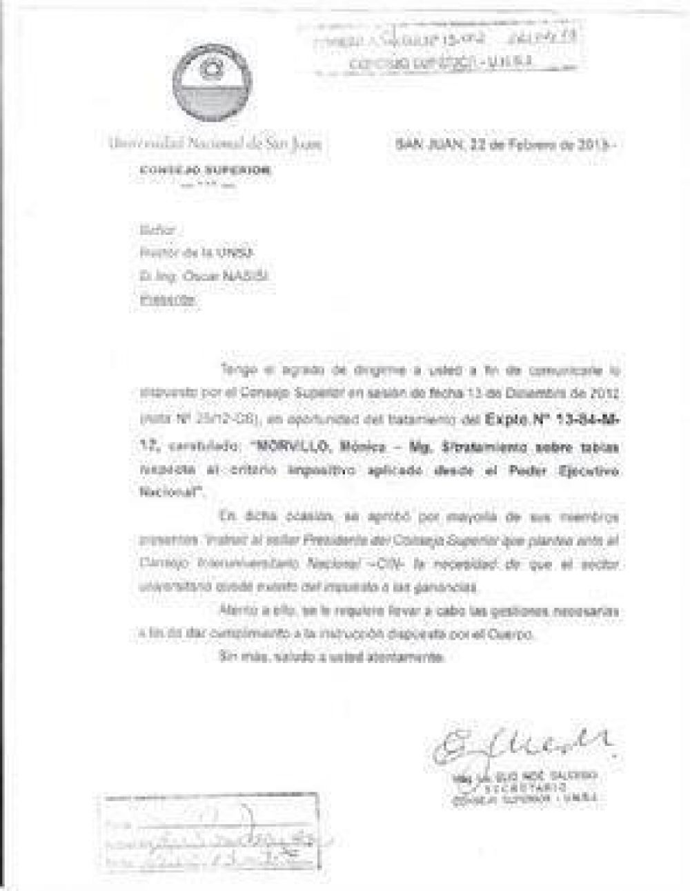 La UNSJ arremete contra Ganancias