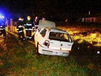 Tres bragadenses accidentados por un vuelco en Chivilcoy