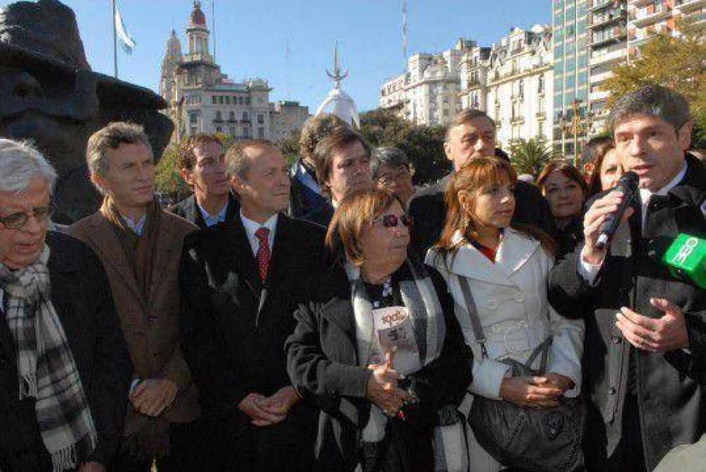 Abal Medina, Macri, Donda, Binner y Moyano, juntos en un acto